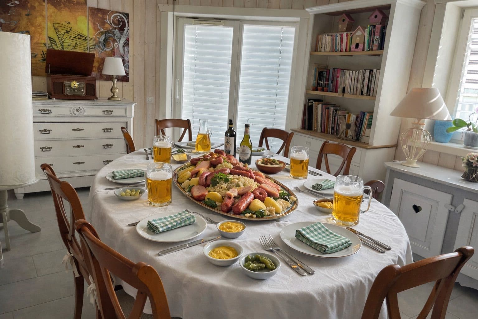 Table alsacienne pour une pause cycliste